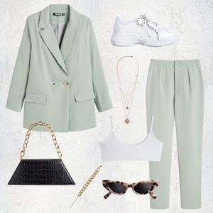 Mint Co Ord Long Blazer - Missguided